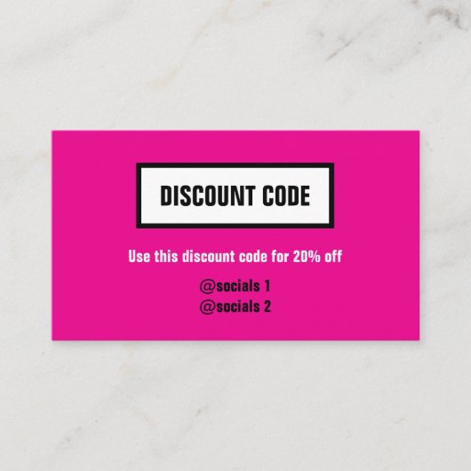 Kortingscode met QR-code, Visitekaartje (Voorkant)