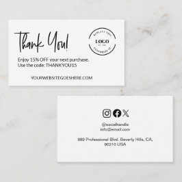 kortingscode voor zakelijke Logo Visitekaartje