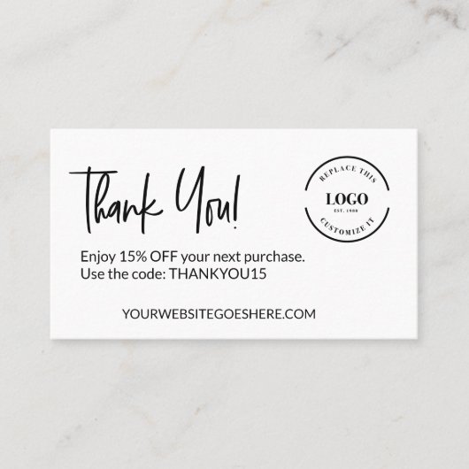  kortingscode voor zakelijke Logo Visitekaartje (Voorkant)