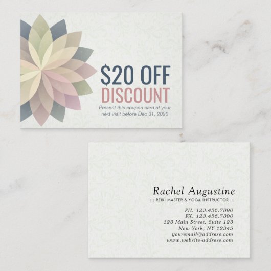 Kortingscoupon Loyalty Colorful Mandala Kortingskaartje (Voorkant / Achterkant)