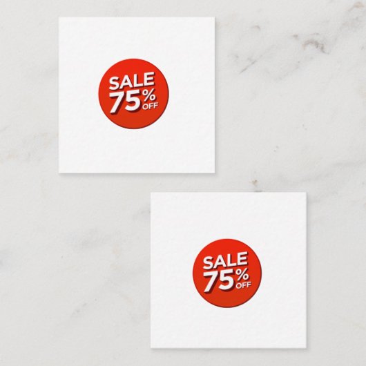 Kortingskaart 75% korting (Voorkant / Achterkant)