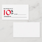 kortingskaart kortingskaartje (Voorkant / Achterkant)