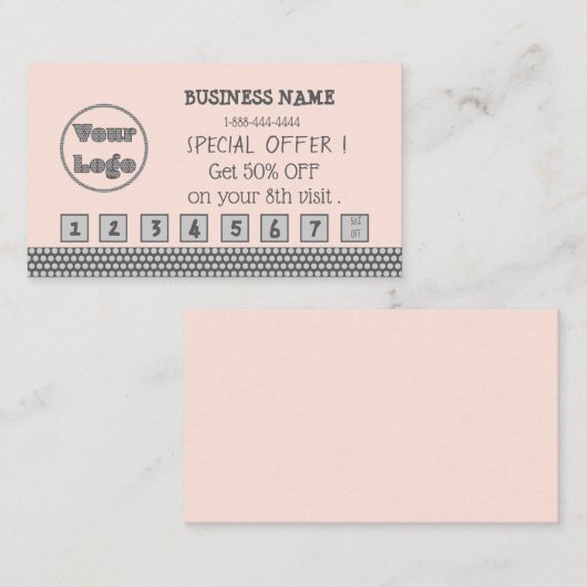 Kortingskaart voor DIY met visitekaartje Klantenkaartje (Voorkant / Achterkant)