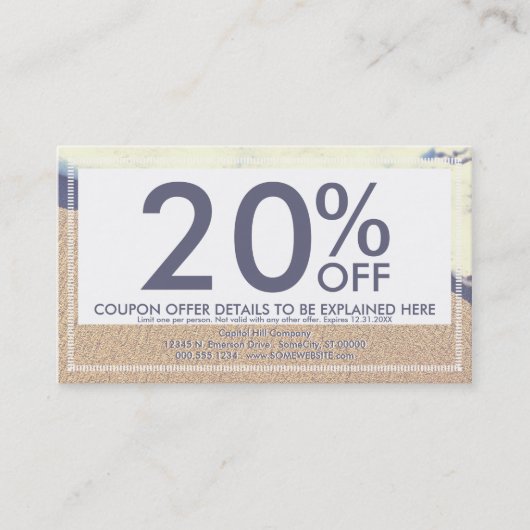 kortingskaart voor gestrande golven kortingskaartje (Voorkant)