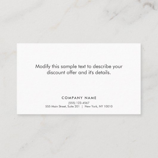 Kortingskorting op klantenkrediet kortingskaartje (Achterkant)