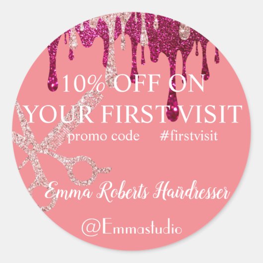 Kortingsverkoop Aanbieding Klassieke ronde Sticker (Voorkant)