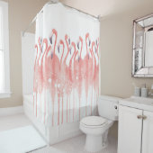 Kortkoraal Flamingo douchegordijn (In situ)