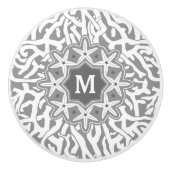 Kortkoraalrif-garnaal in grijs keramische knop (Voorkant)