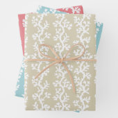 Kortkoraalrif met snijpatroon | Nautische kleuren Inpakpapier Vel (In situ)