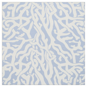 Kortkoraalrif patroon in grijs blauw en wit stof