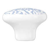 Kortkoraalrif stervismonogram in grijs blauw keramische knop (Zijkant)