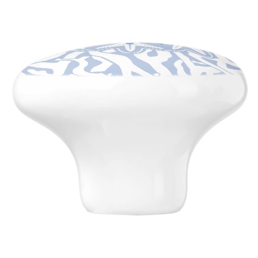 Kortkoraalrif stervismonogram in grijs blauw keramische knop (Zijkant)