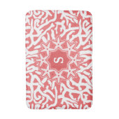 Kortkoraalrif-stervismonogram in koraalroze badmat (Voorkant Verticaal)