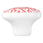 Kortkoraalrif-stervismonogram in koraalroze keramische knop (Zijkant)