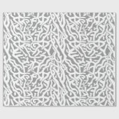 Kortkoraalrifpatroon in grijs en wit cadeaupapier (Vlak)