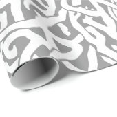 Kortkoraalrifpatroon in grijs en wit cadeaupapier (Rol Hoek)