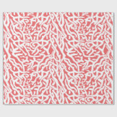 Kortkoraalrifpatroon in koraalroze en wit cadeaupapier (Vlak)