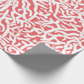 Kortkoraalrifpatroon in koraalroze en wit cadeaupapier (Hoek)