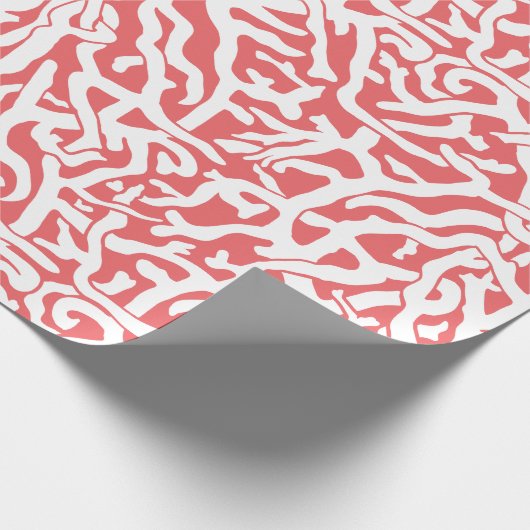 Kortkoraalrifpatroon in koraalroze en wit cadeaupapier (Hoek)