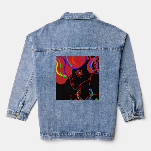 Kortkorige Konijn Kerststijl Denim Jacket (Achterkant)