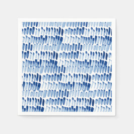 Kortlijnpatroon blauwe waterverf servet