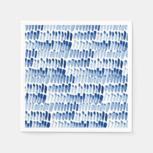 Kortlijnpatroon blauwe waterverf servet