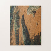 Kortneus krokodillen Zonnebaden nabij schildpadden Legpuzzel (Verticaal)