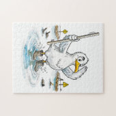 Kortomische vogeloverstromingsmeter op wacht legpuzzel (Horizontaal)