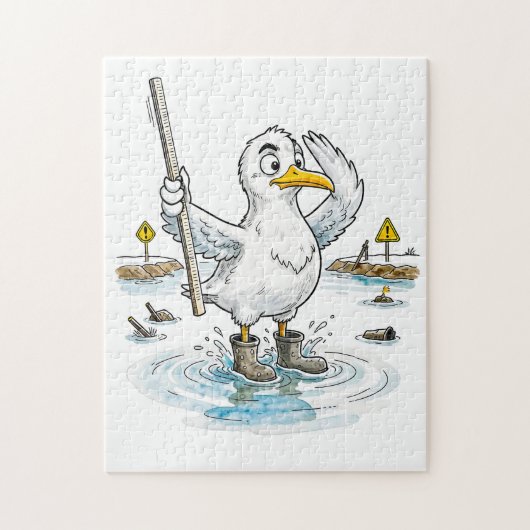 Kortomische vogeloverstromingsmeter op wacht legpuzzel (Verticaal)