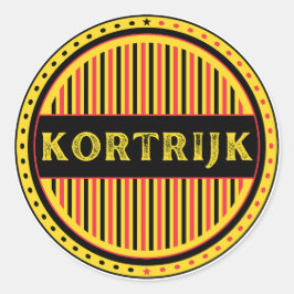 Kortrijk City Pride Embleem – Belgische identiteit Ronde Sticker