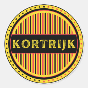 Kortrijk City Pride Embleem – Belgische identiteit Ronde Sticker