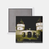 Kortrijkse brug bij nacht, België Magneet (Voorkant / Achterkant)