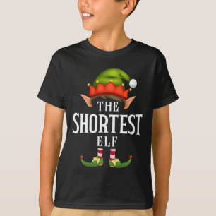 Kortste Elf Groep Leuk Kerstmis Pyjama Party T-shirt