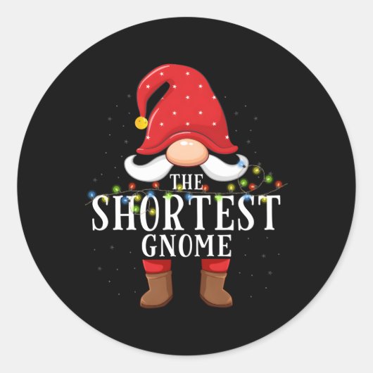 Kortste gnoom familie pyjama ronde sticker (Voorkant)