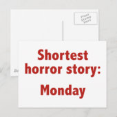 Kortste horrorverhaal: maandag briefkaart (Voorkant / Achterkant)