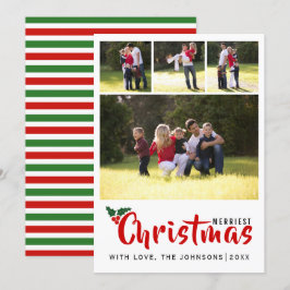Kortste kerstmis 4-fotocollage stripkaart kaart