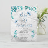 Kortstinkse waterverf blauwe vlinder kaart (Staand voorkant)