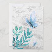 Kortstinkse waterverf blauwe vlinder kaart (Achterkant)