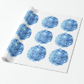 Kortstondig blauw sierpapier cadeaupapier (Uitgerold)