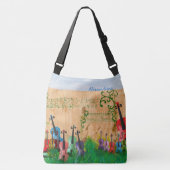Kortstondig gekleurde Violin Garden met naamoptie Crossbody Tas (Voorkant)