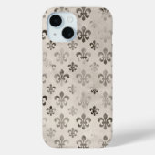Kortstondig, grijs vleur de lis pattern Case-Mate iPhone case (Achterkant)
