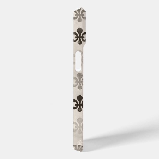 Kortstondig, grijs vleur de lis pattern Case-Mate iPhone case (Achterkant / Rechts)