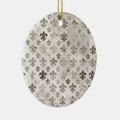 Kortstondig, grijs vleur de lis pattern keramisch ornament (Rechts)