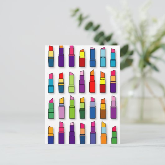 Kortstondig, korrelig lipstickpatroon briefkaart (Staand voorkant)