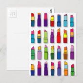 Kortstondig, korrelig lipstickpatroon briefkaart (Voorkant / Achterkant)