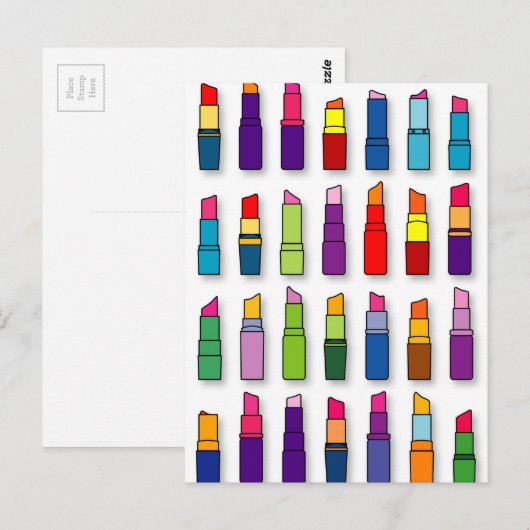 Kortstondig, korrelig lipstickpatroon briefkaart (Voorkant / Achterkant)