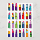 Kortstondig, korrelig lipstickpatroon briefkaart (Voorkant)