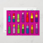 Kortstondig, korrelig lipstickpatroon briefkaart (Voorkant / Achterkant)