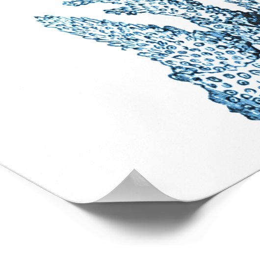 Kortstondig kuststrand zee blauw poster (Hoek)