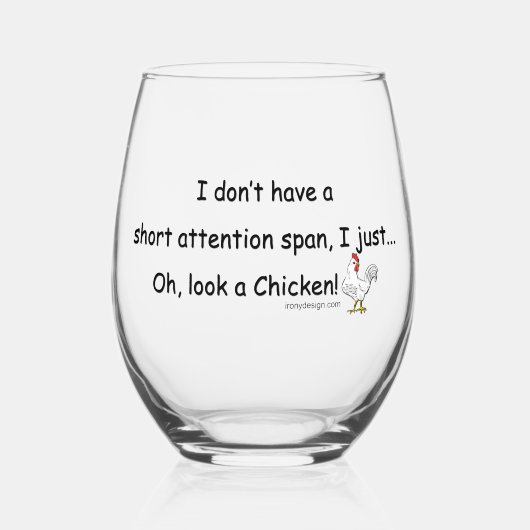 Kortstondige aandacht: kuikens wijnglas zonder voet (Voorkant)